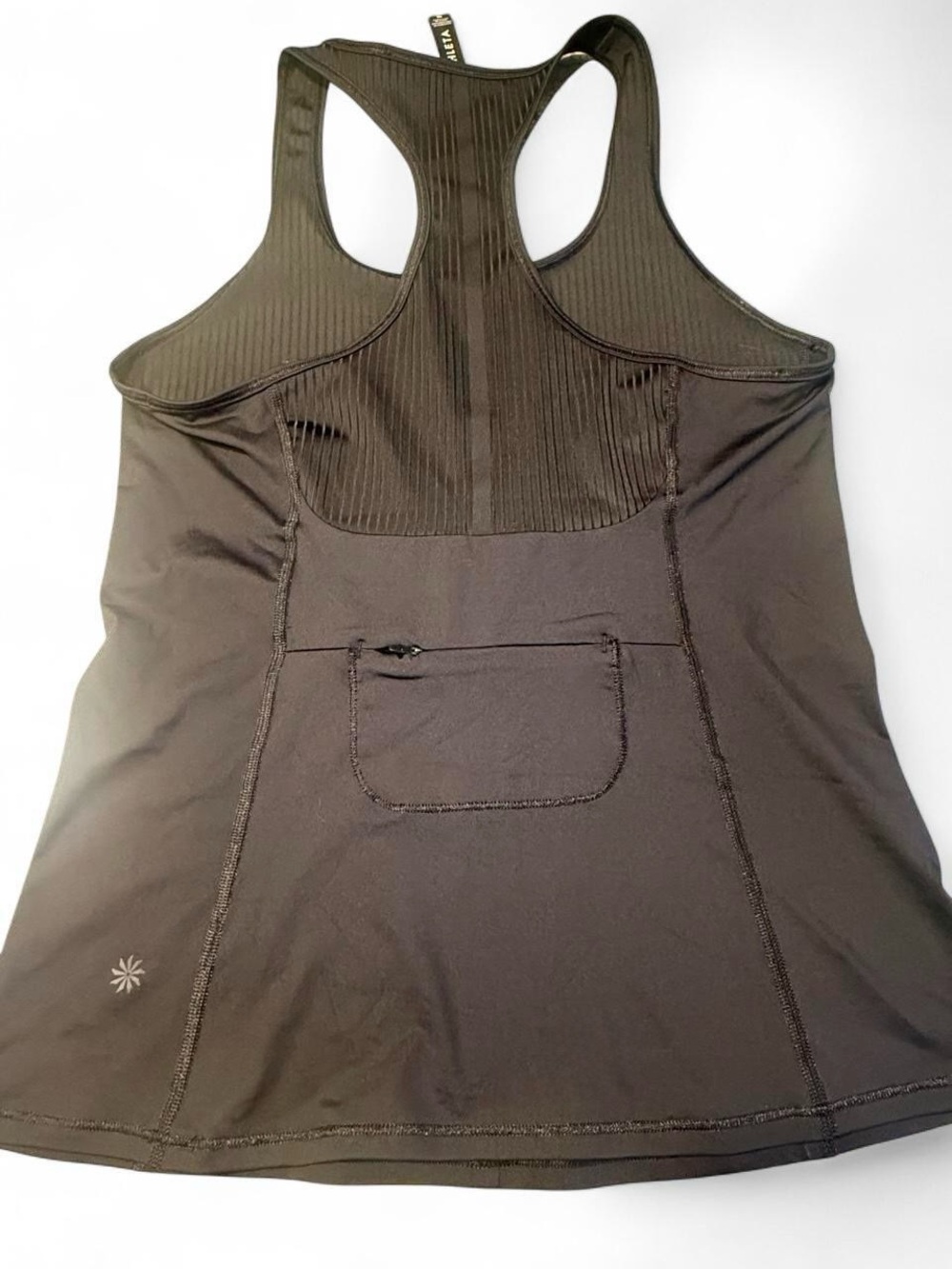 Athleta Black Ribbed Racerback Tank Top - Picture 4 of 5